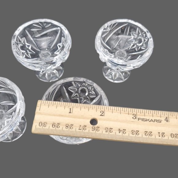 Set of 5 Small Lead Crystal Compote Dishes Ice Cream‎ Mouse Stemmed Glass  VTG - Picture 7 of 7